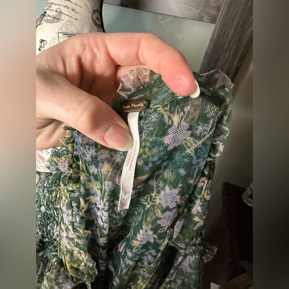 Free People green Floral Blouse - Picture 4 of 4
